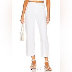 SPANX White Wide-Leg Cropped Ankle Pants